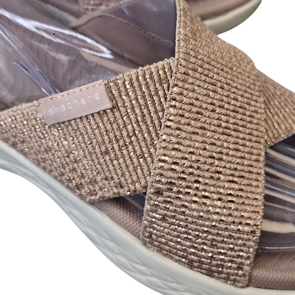 Skechers Women's 6 On The Go 600 Pink Glistening Slip On Sandals - Picture 5 of 11